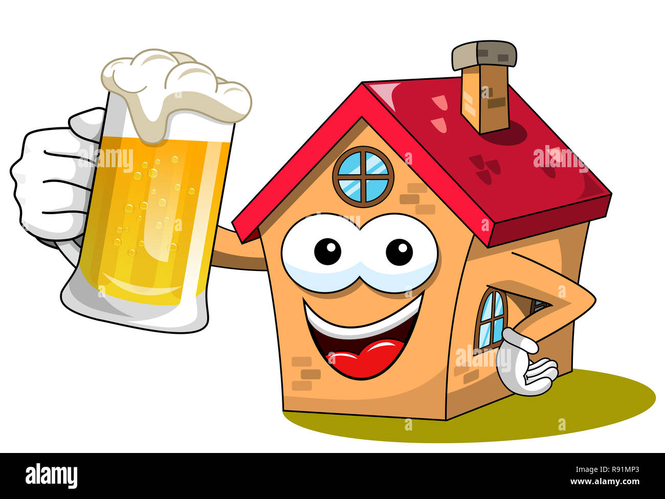house or home cartoon funny mascot drinking mug beer isolated on white Stock Photo - Alamy house or home cartoon funny mascot drinking mug beer isolated on white Stock Photo - Alamy