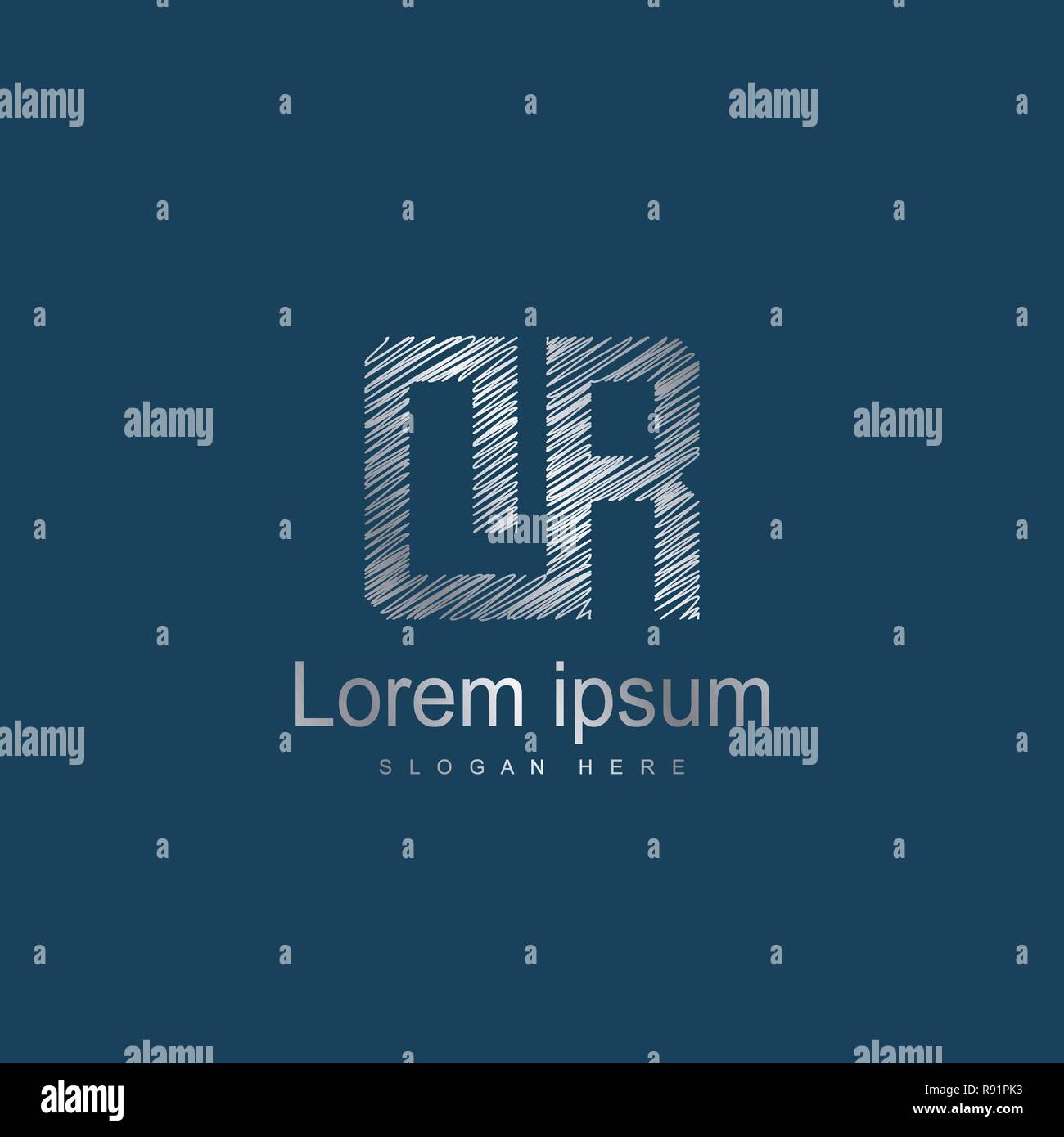 Initial Letter DR Logo Template Vector Design Stock Vector