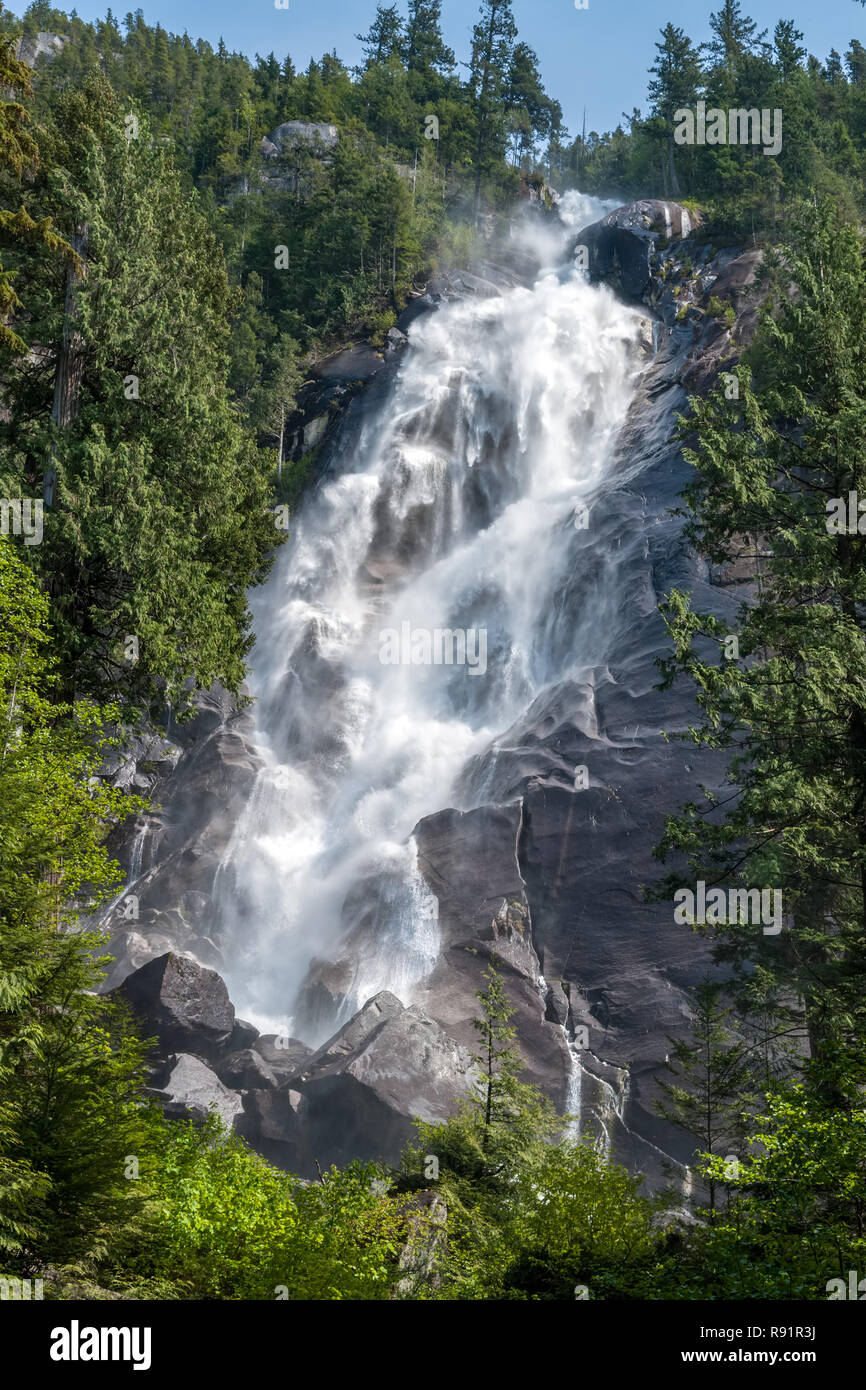 Beautiful Shannon Waterfall in British Columbia, Canada Stock Photo