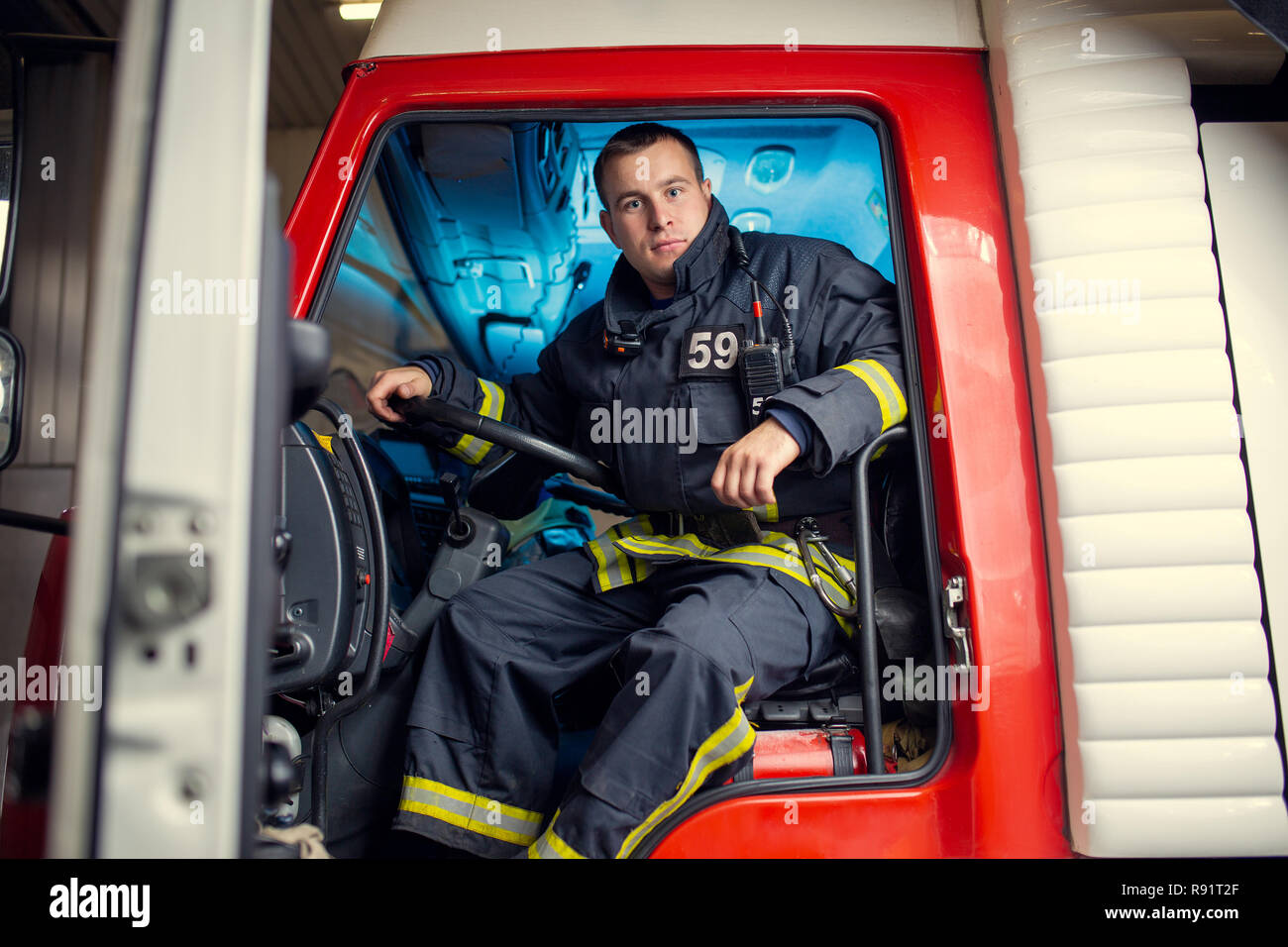sit on fire truck
