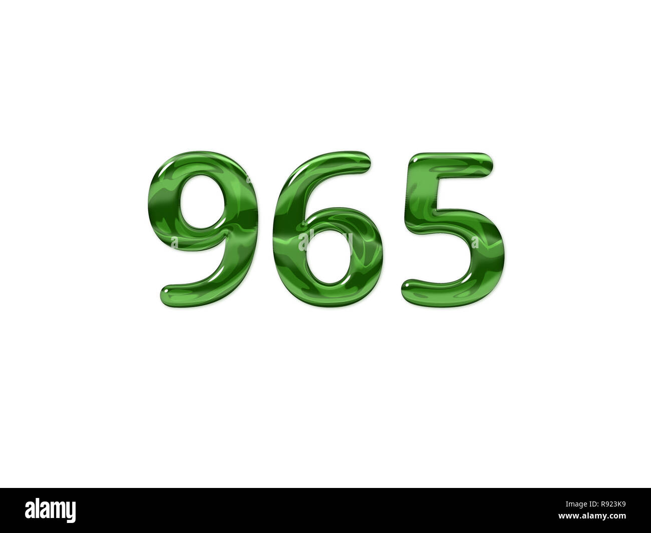 Green Number 965 isolated white background Stock Photo - Alamy