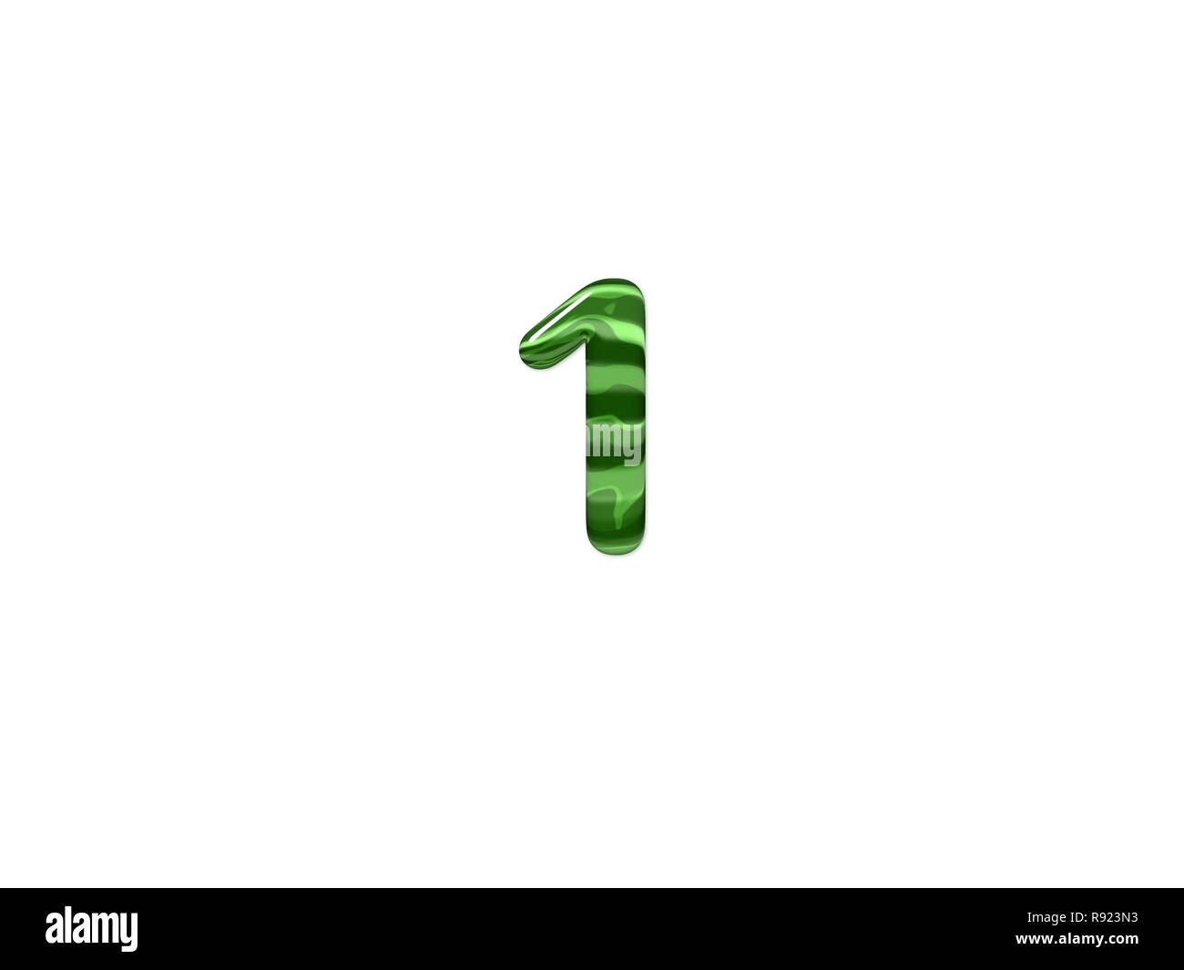 Green Number 1 isolated white background Stock Photo - Alamy