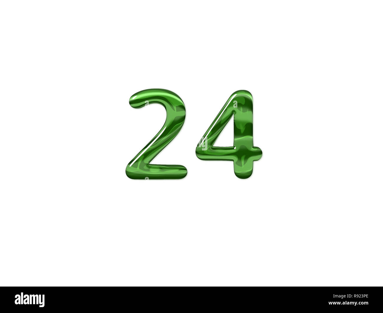 Green Number 24 isolated white background Stock Photo - Alamy