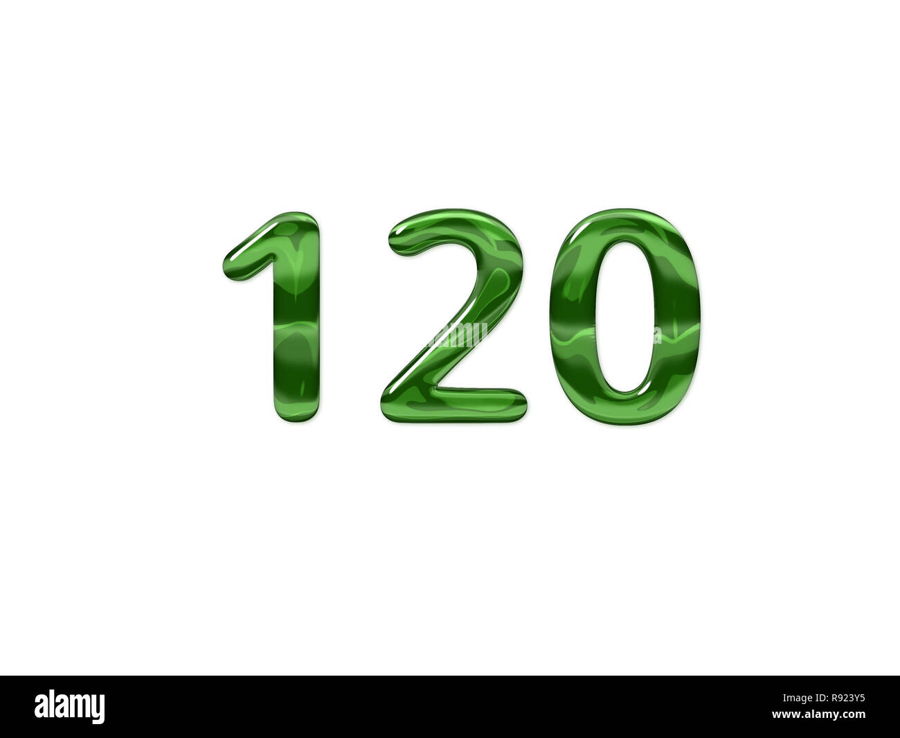Green Number 120 isolated white background Stock Photo Alamy