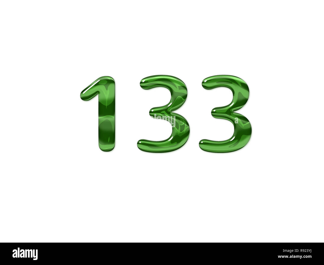 Green Number 133 isolated white background Stock Photo Alamy