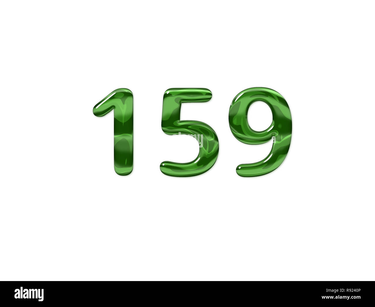 Green Number 159 isolated white background Stock Photo Alamy