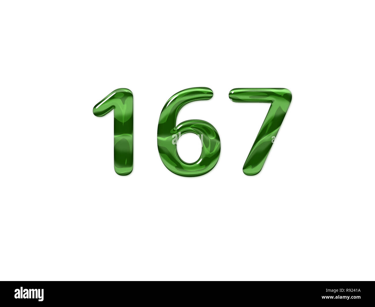 Green Number 167 isolated white background Stock Photo - Alamy