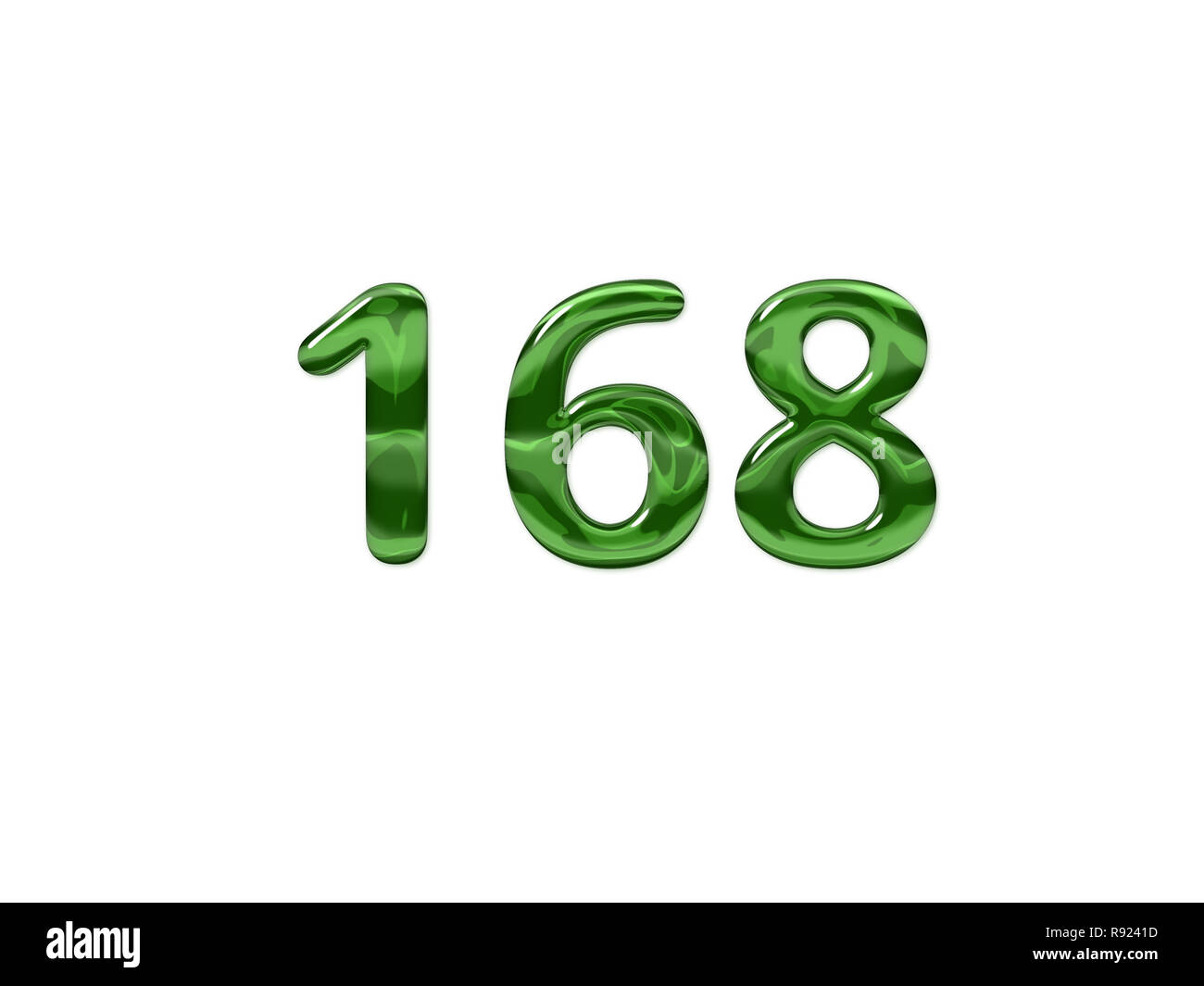 Green Number 168 isolated white background Stock Photo Alamy