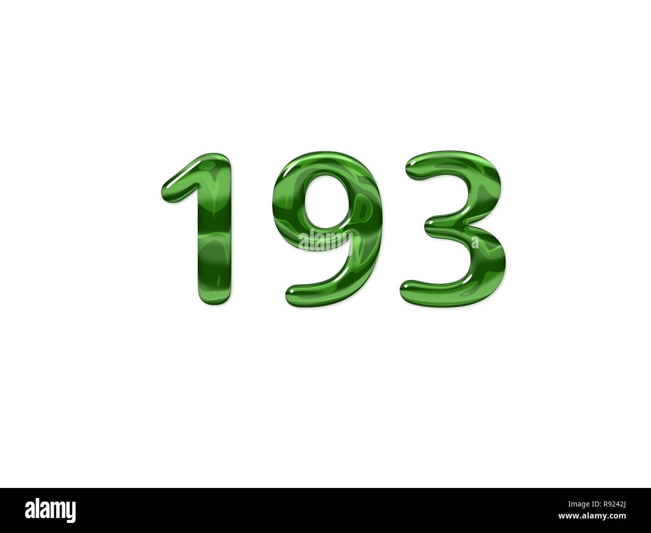 Green Number 193 isolated white background Stock Photo - Alamy
