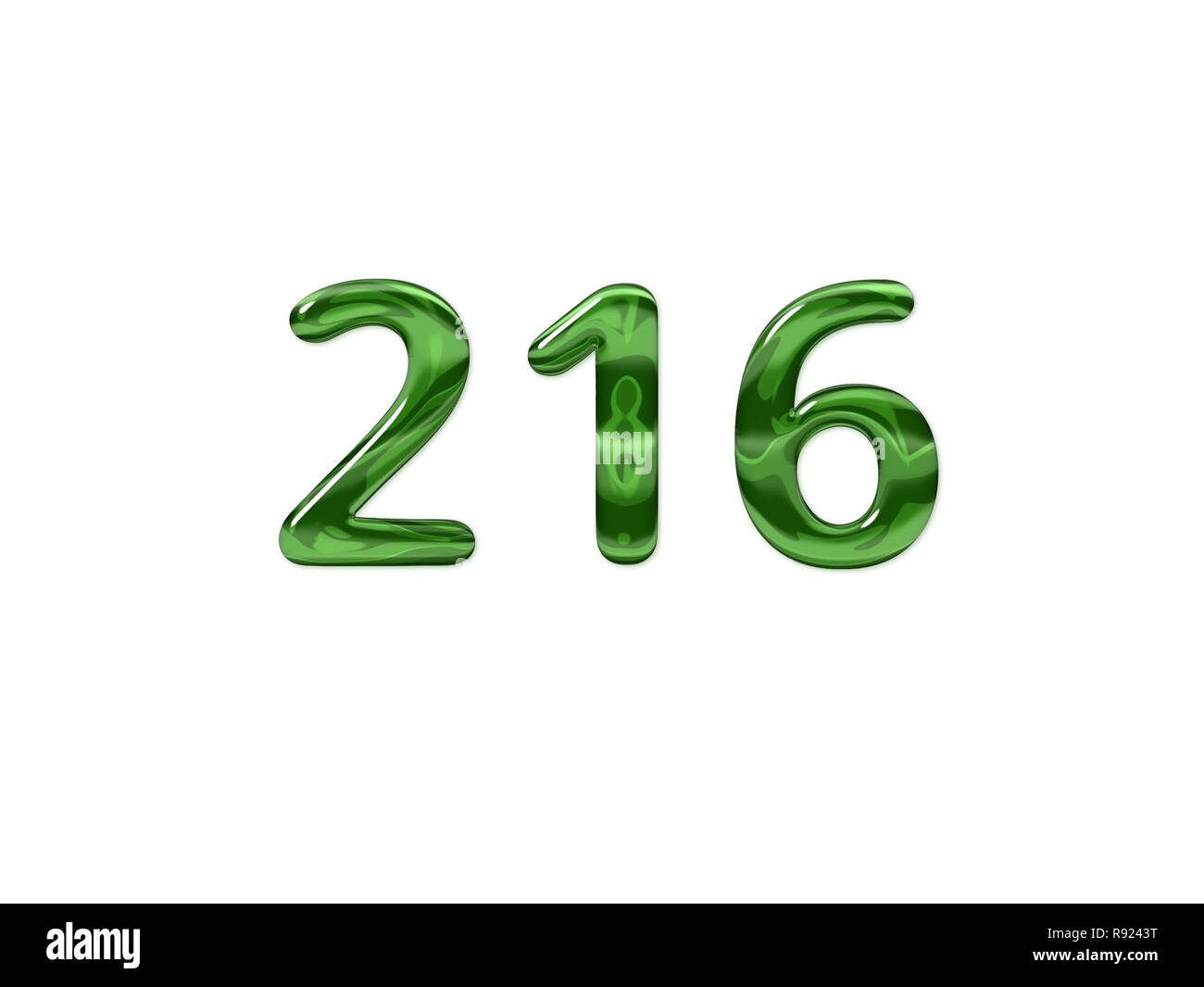 Green Number 216 isolated white background Stock Photo - Alamy