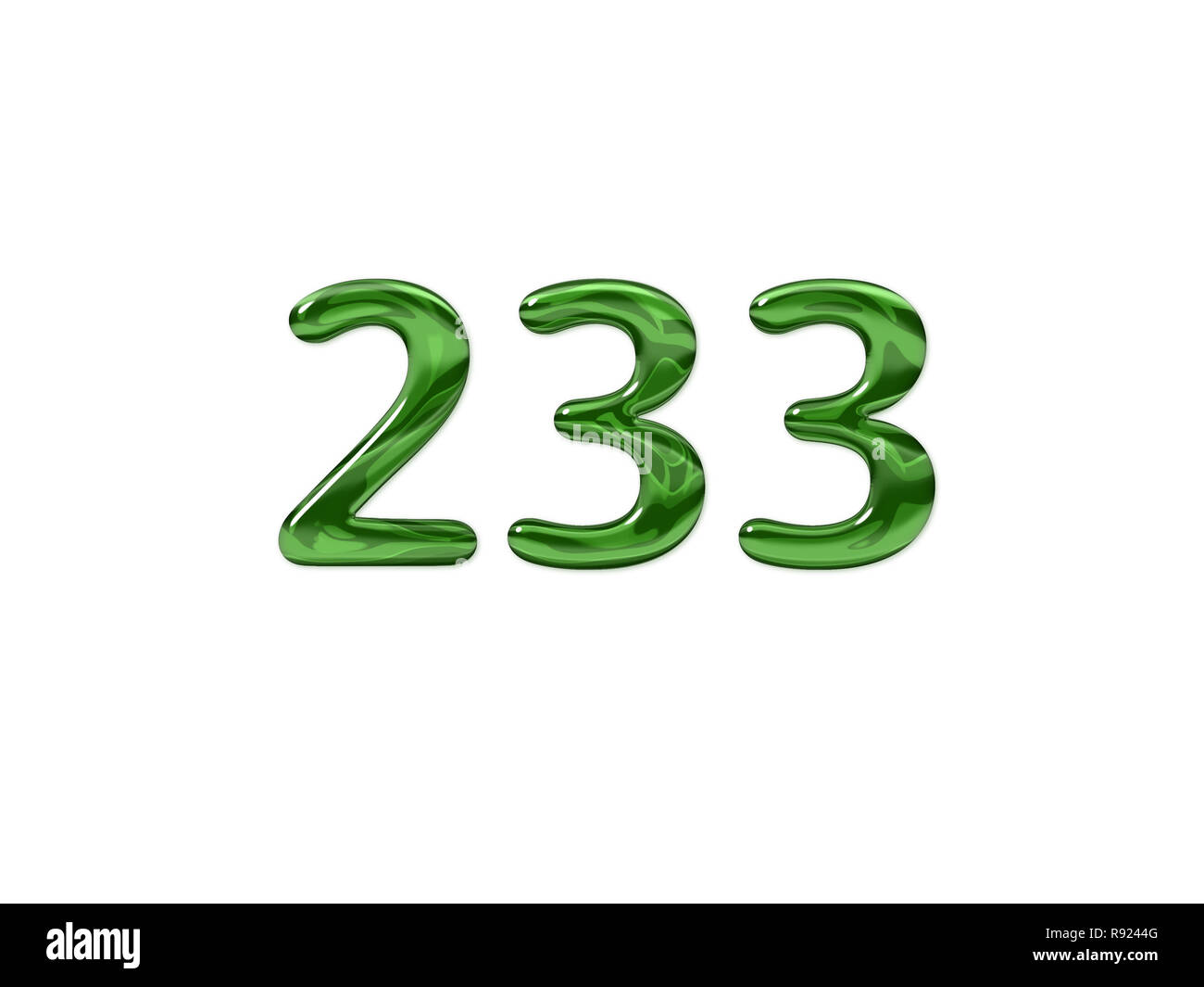 Green Number 233 isolated white background Stock Photo - Alamy