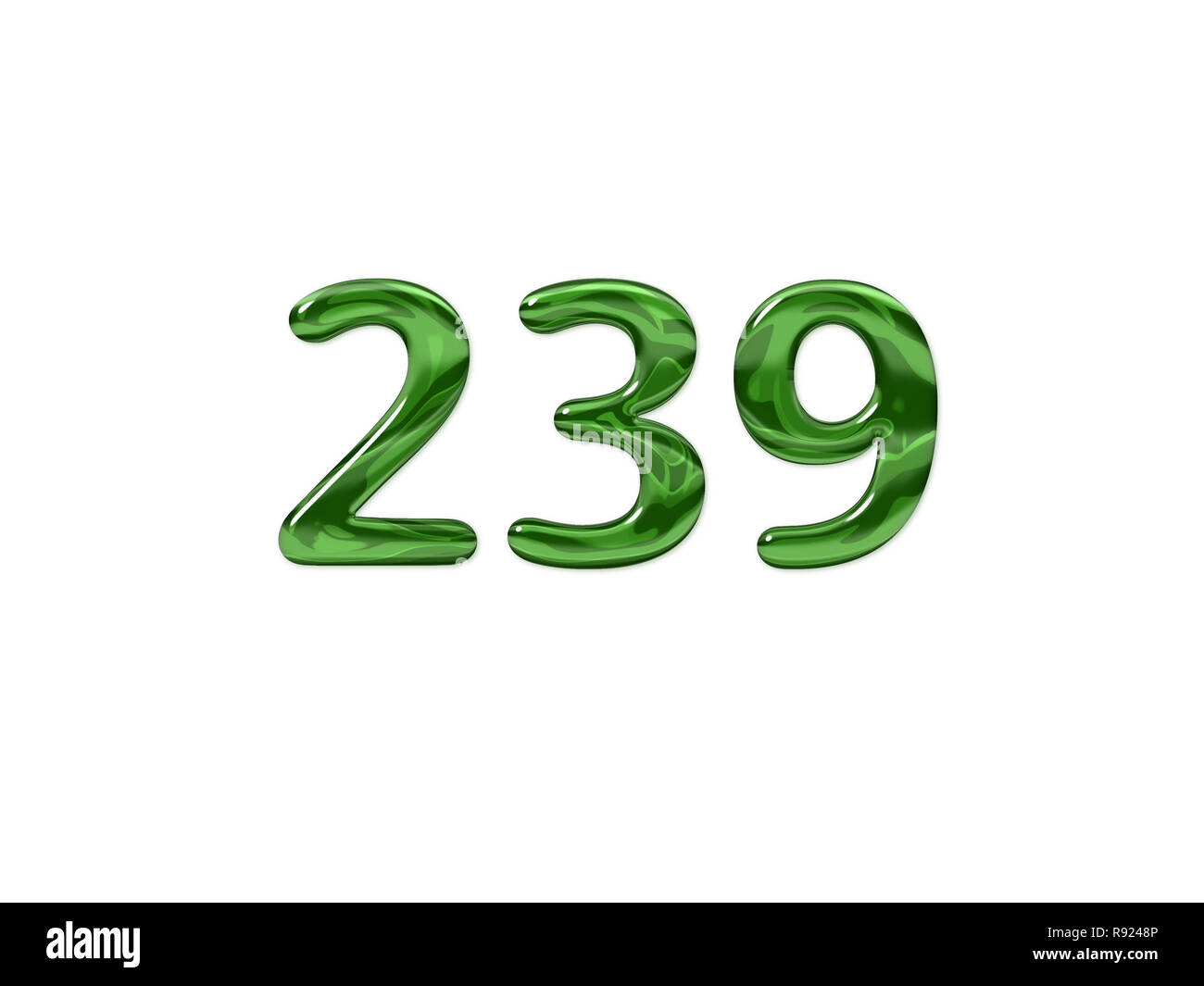 Green Number 239 isolated white background Stock Photo - Alamy