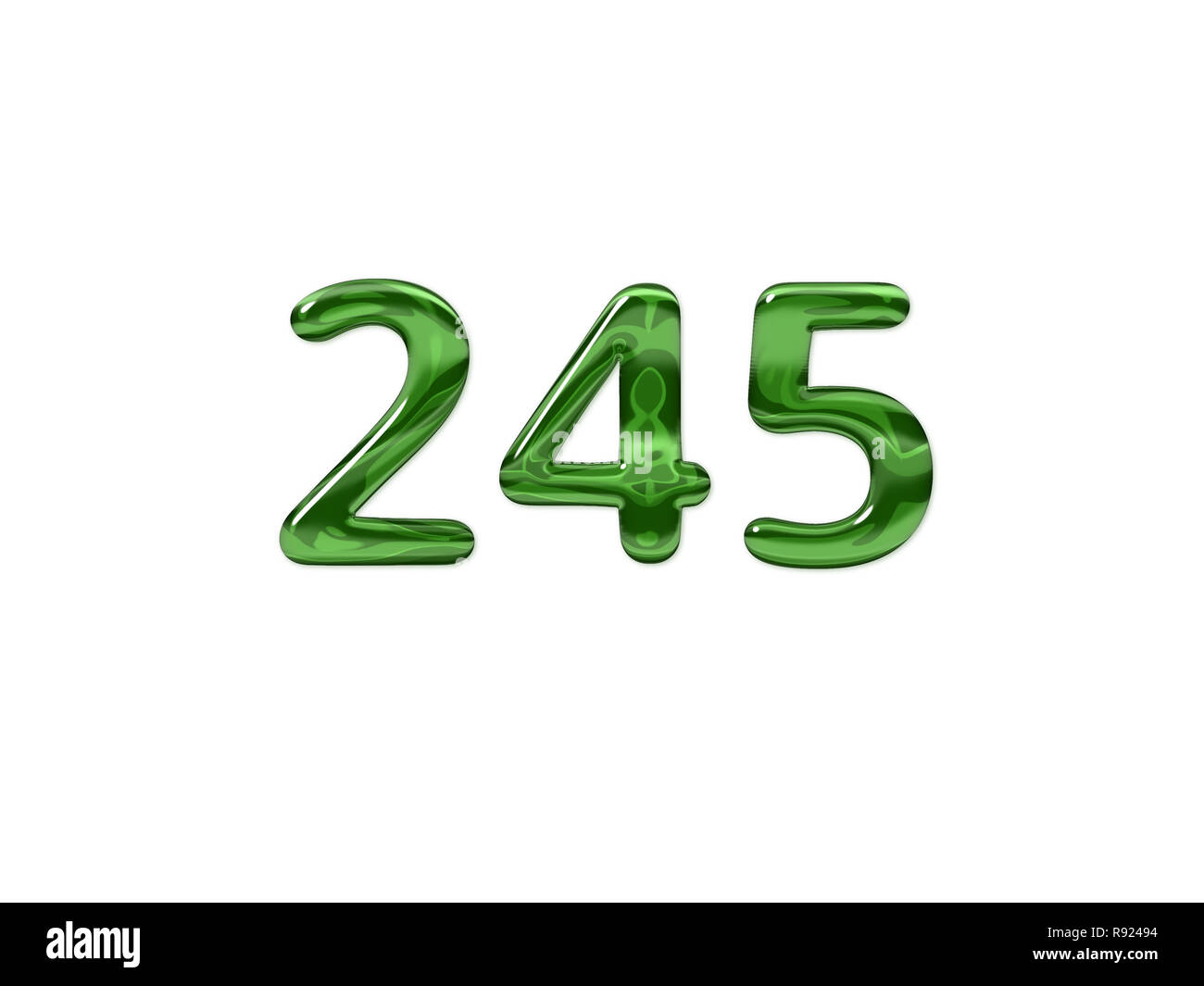Green Number 245 isolated white background Stock Photo - Alamy