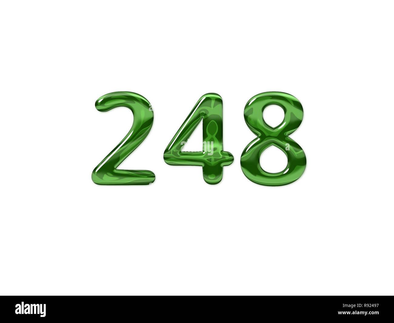 Green Number 248 isolated white background Stock Photo - Alamy