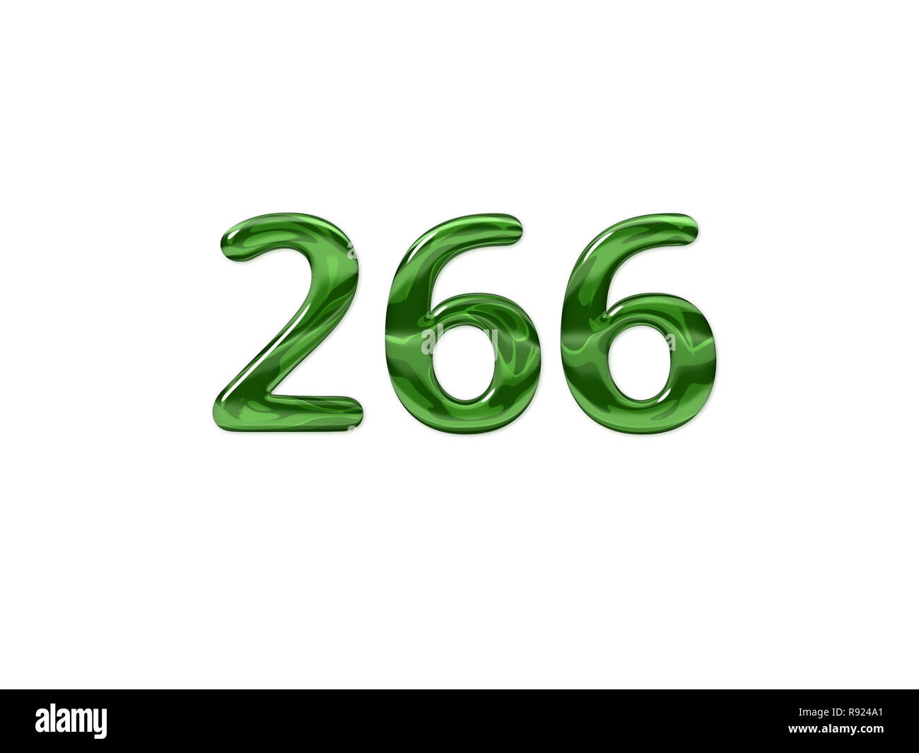 Green Number 266 isolated white background Stock Photo - Alamy