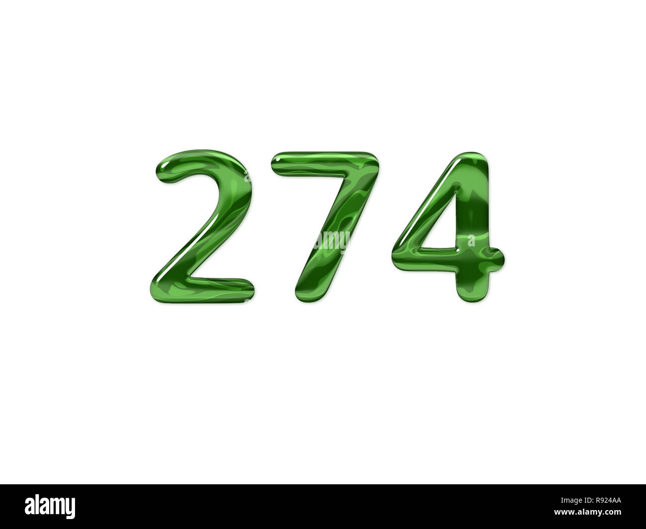 Green Number 274 isolated white background Stock Photo - Alamy