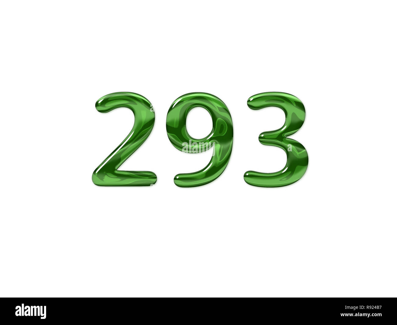 Green Number 293 isolated white background Stock Photo - Alamy