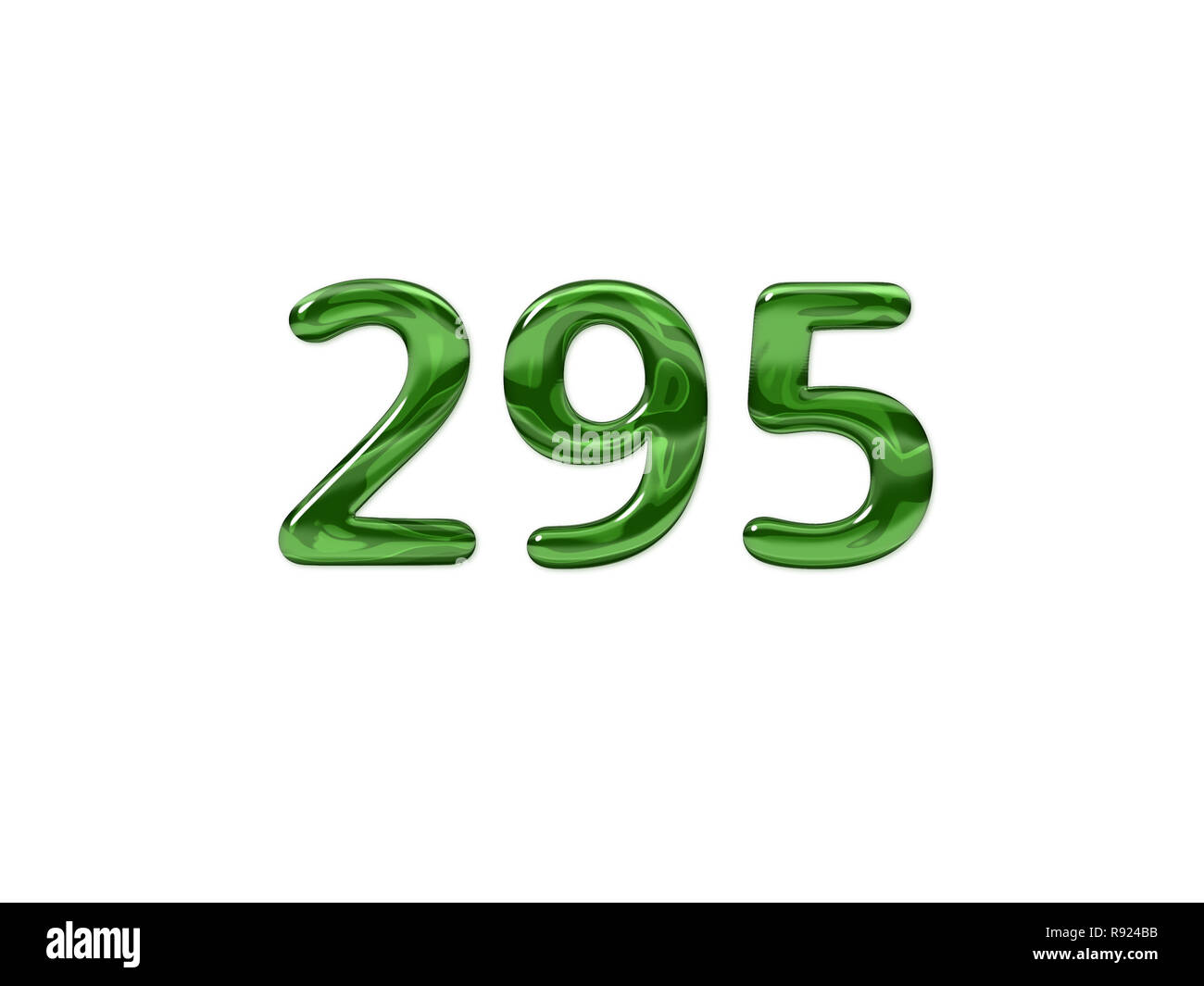 Green Number 295 isolated white background Stock Photo