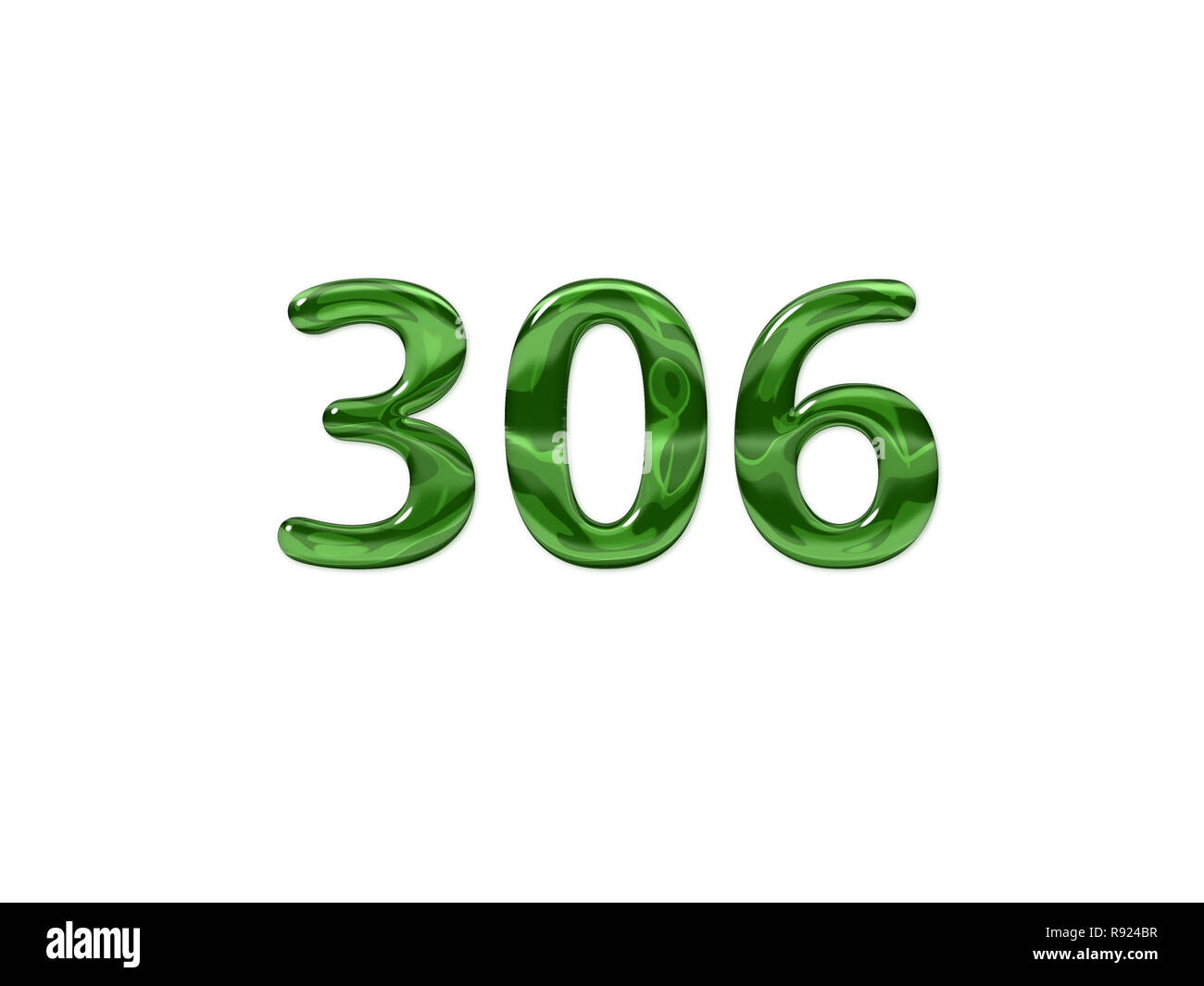 Green Number 306 isolated white background Stock Photo - Alamy