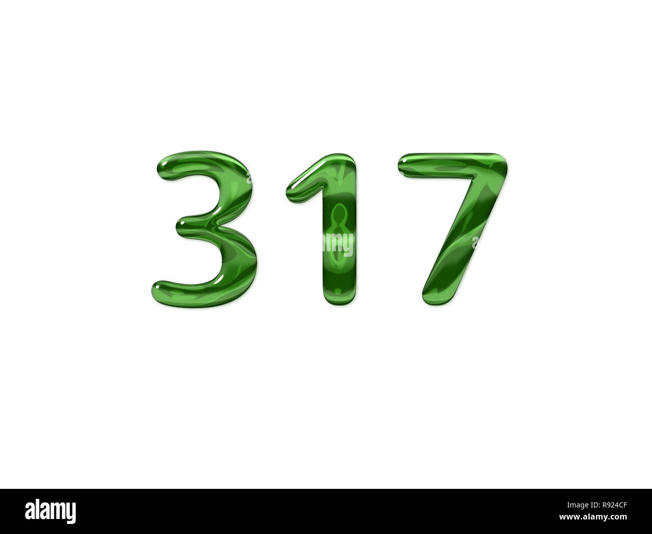 Green Number 317 isolated white background Stock Photo - Alamy
