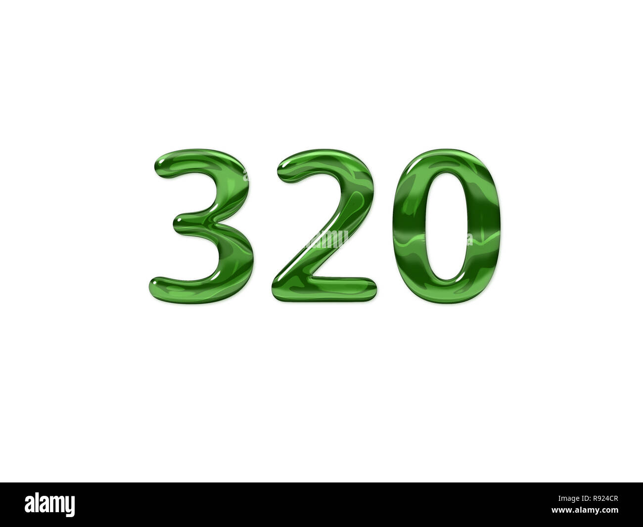 Green Number 320 isolated white background Stock Photo - Alamy