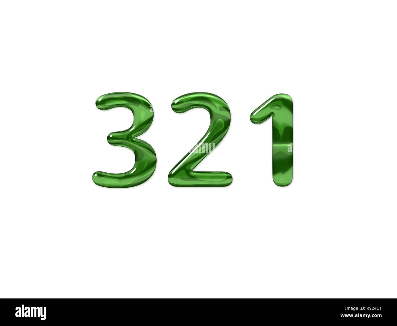 Green Number 321 isolated white background Stock Photo - Alamy