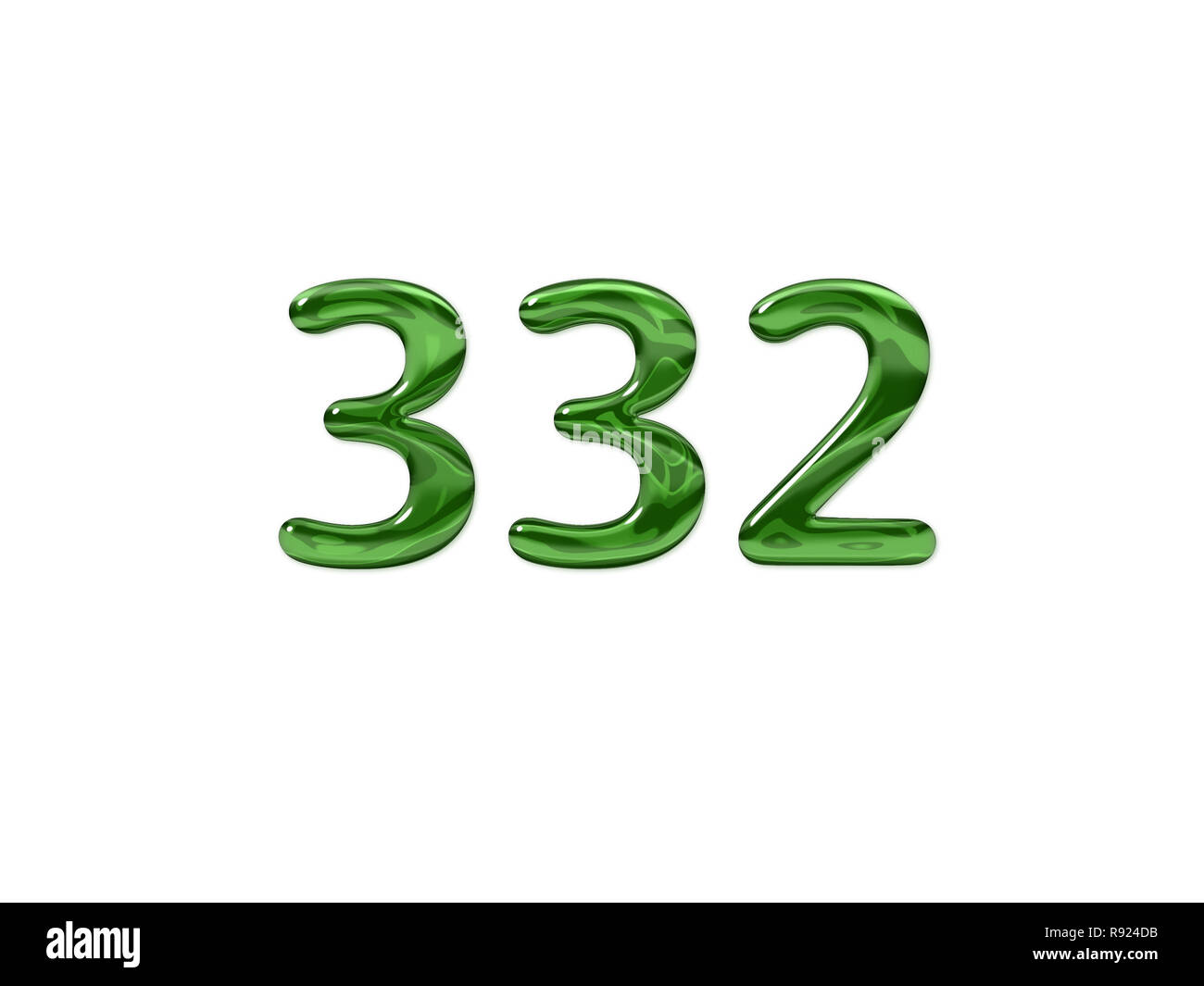 Green Number 332 isolated white background Stock Photo - Alamy