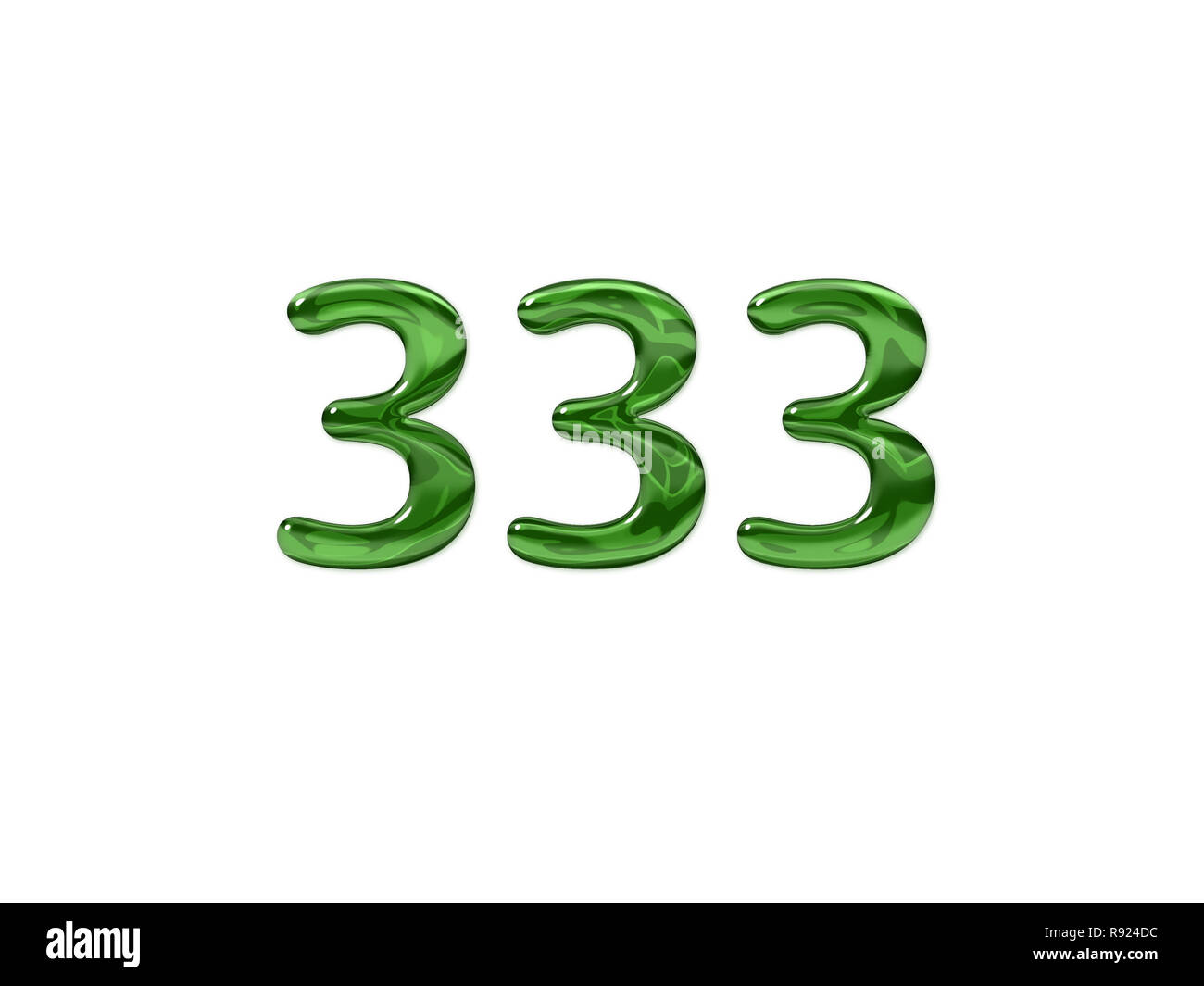 Green Number 333 isolated white background Stock Photo Alamy
