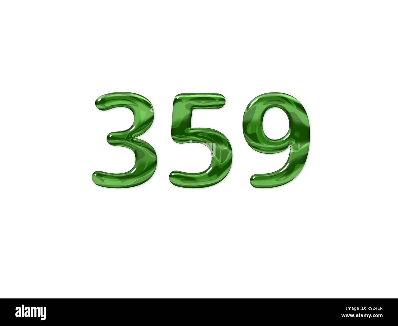 Green Number 359 isolated white background Stock Photo - Alamy