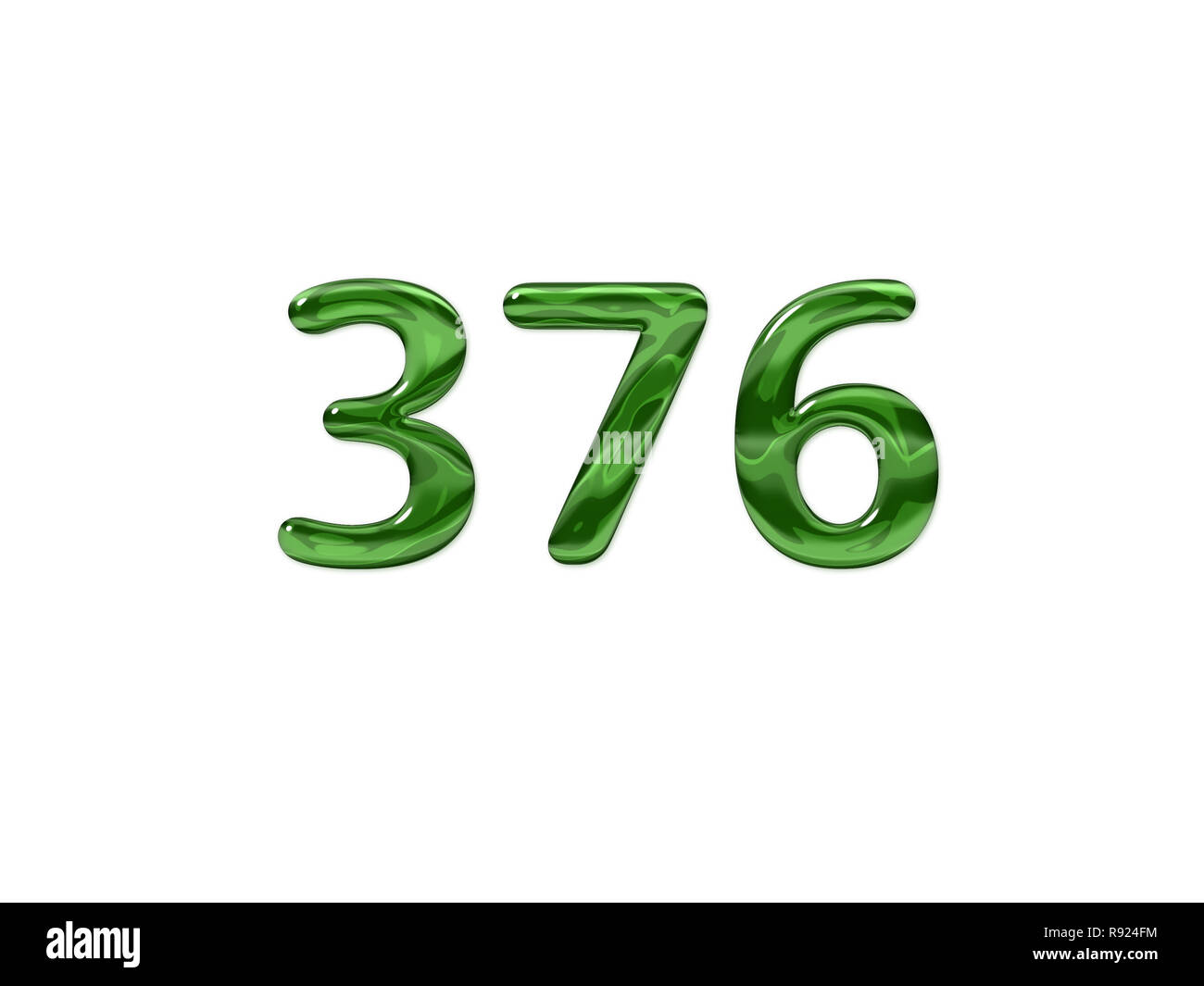 Green Number 376 isolated white background Stock Photo - Alamy