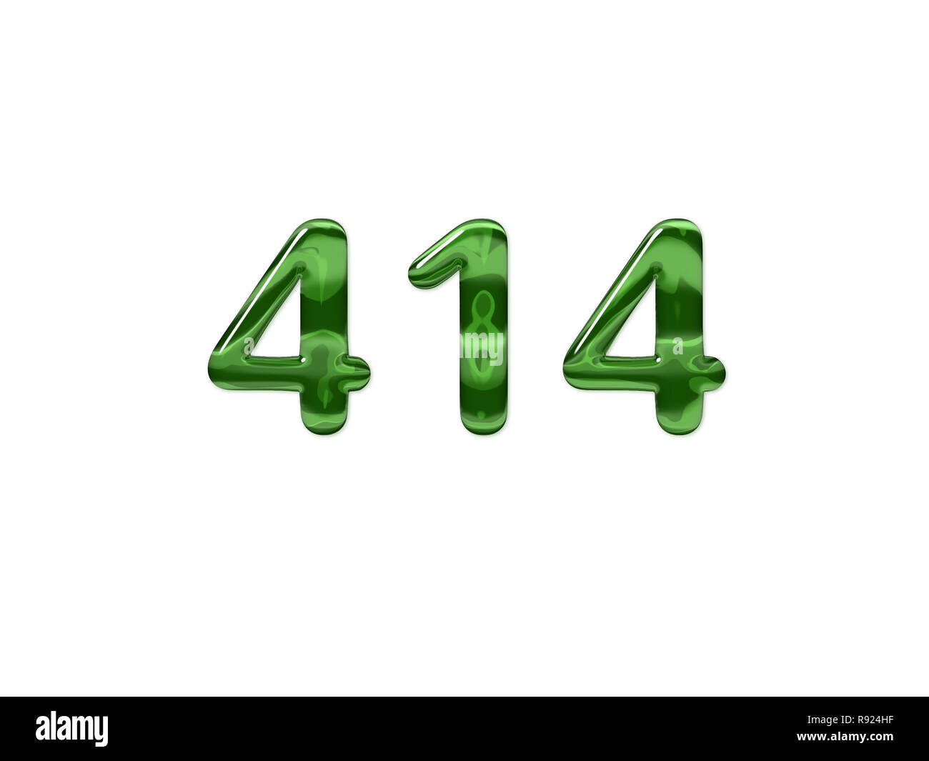 Green Number 414 isolated white background Stock Photo - Alamy
