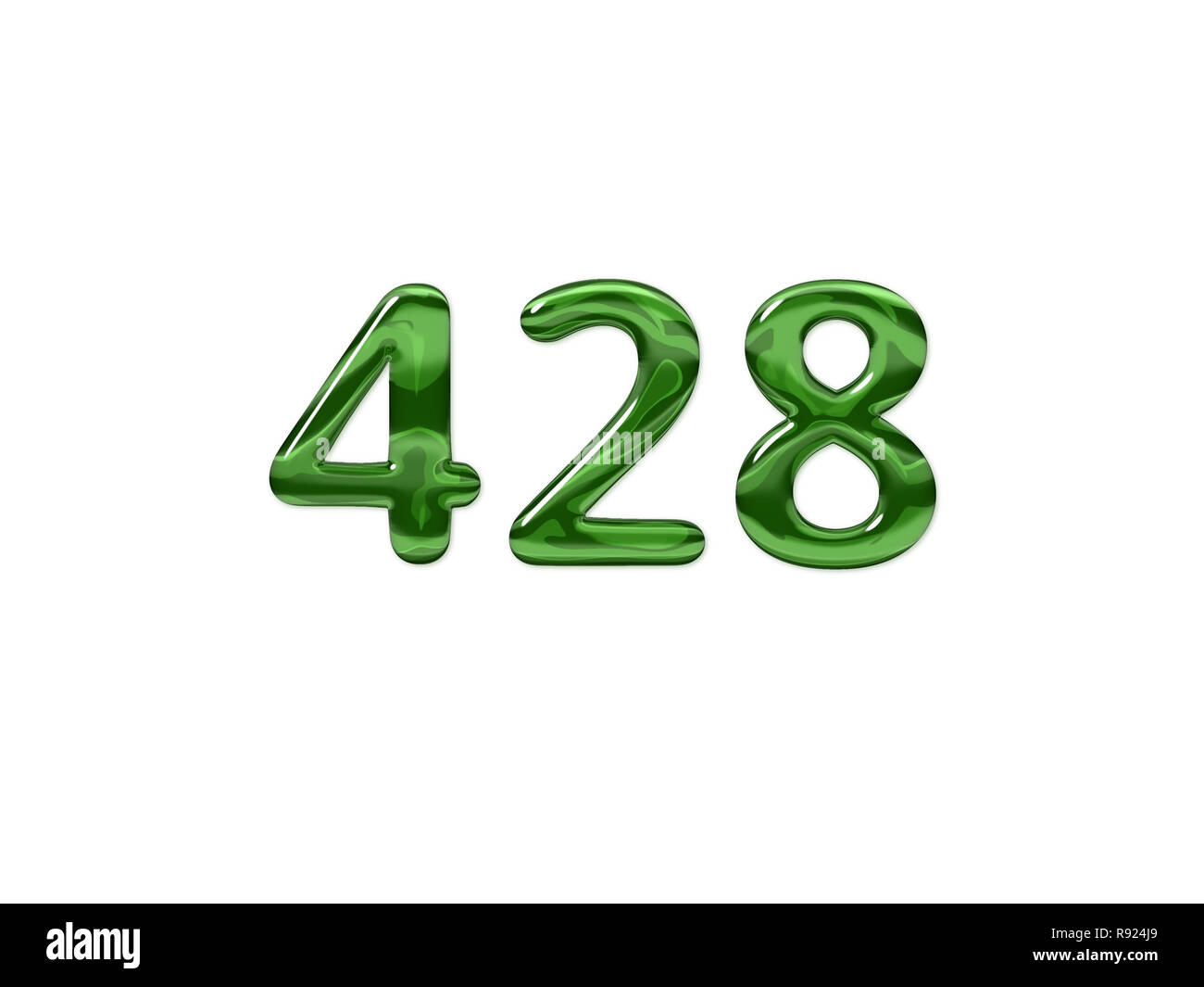 Green Number 428 isolated white background Stock Photo - Alamy