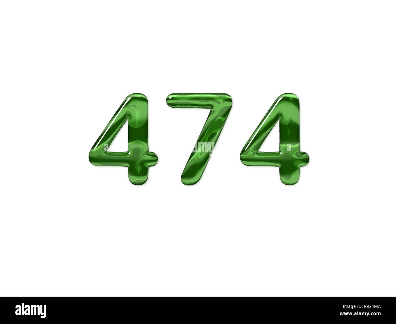 Green Number 474 isolated white background Stock Photo - Alamy