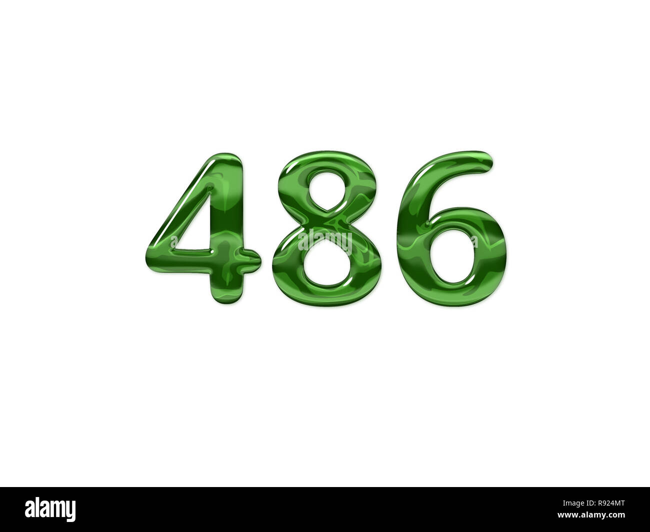 Green Number 486 isolated white background Stock Photo - Alamy