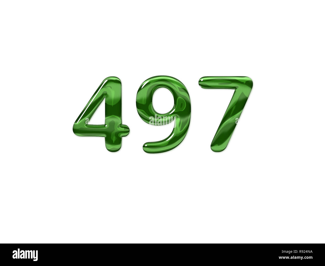Green Number 497 isolated white background Stock Photo - Alamy