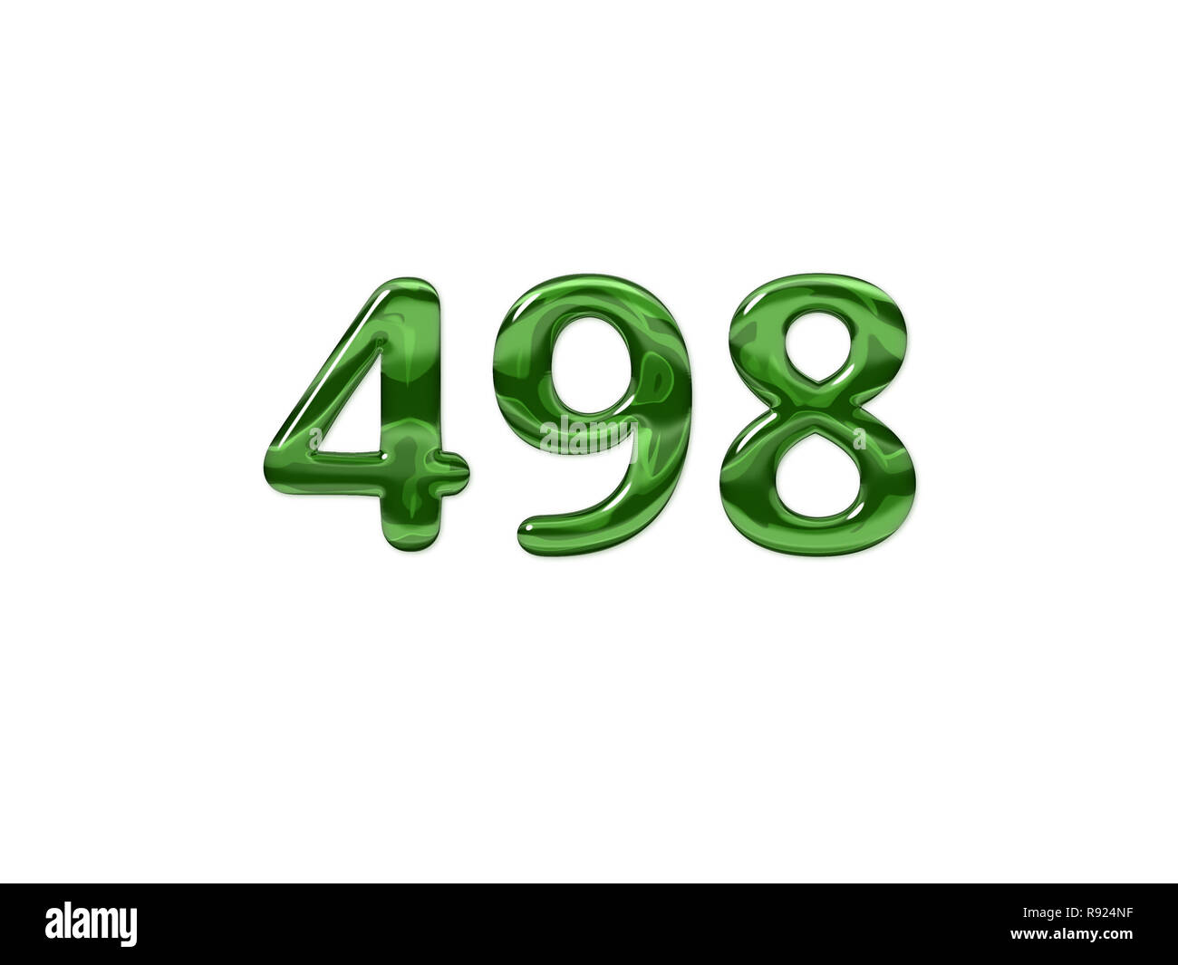 Green Number 498 isolated white background Stock Photo - Alamy