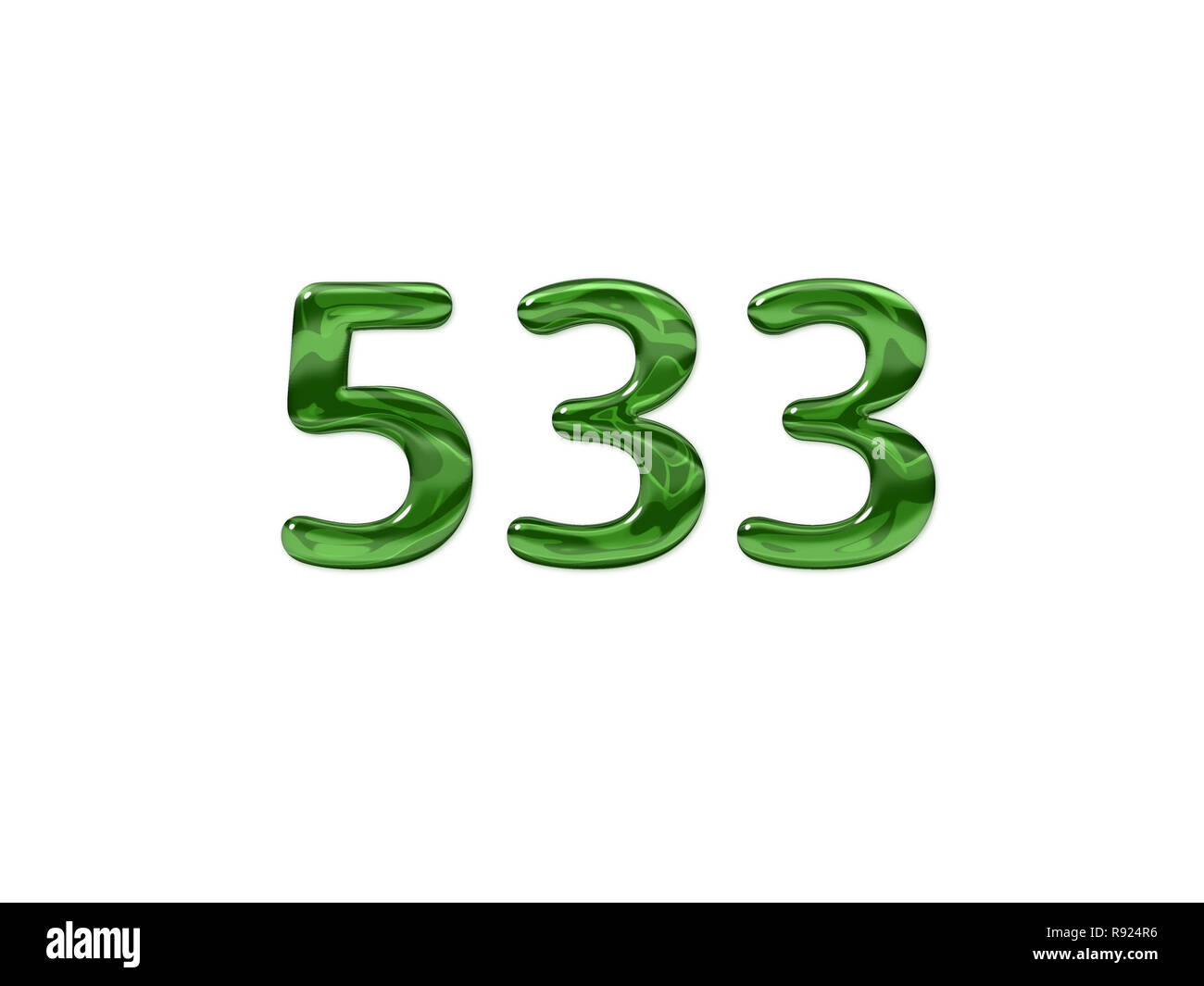 Green Number 533 isolated white background Stock Photo - Alamy