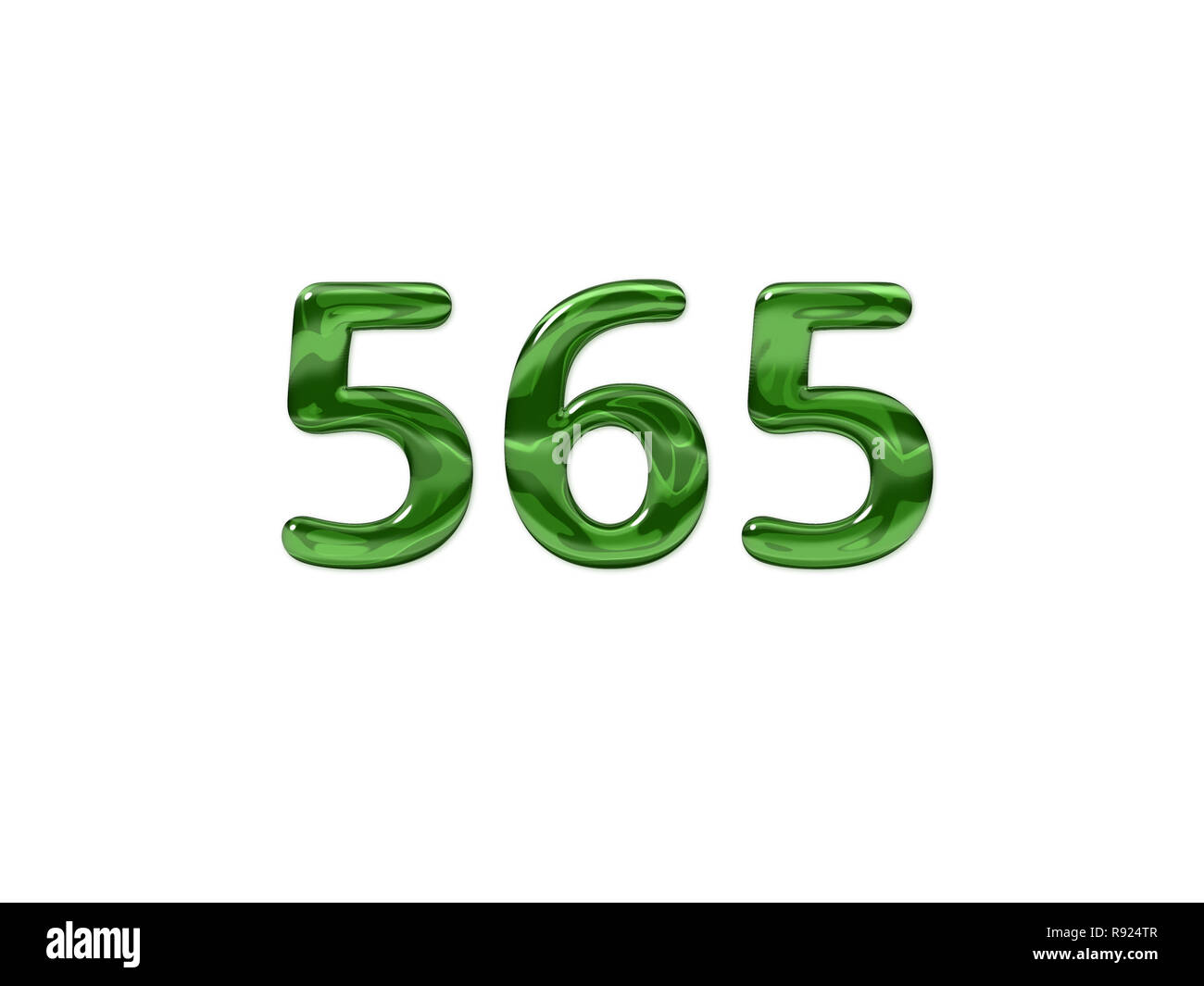 Green Number 565 isolated white background Stock Photo - Alamy