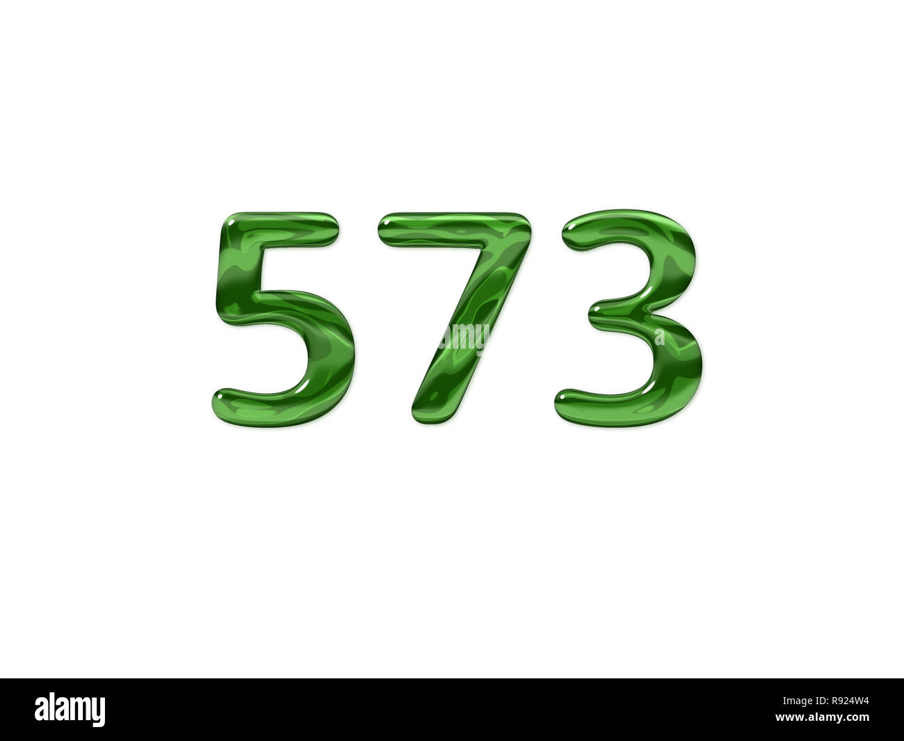 Green Number 573 Isolated White Background Stock Photo Alamy