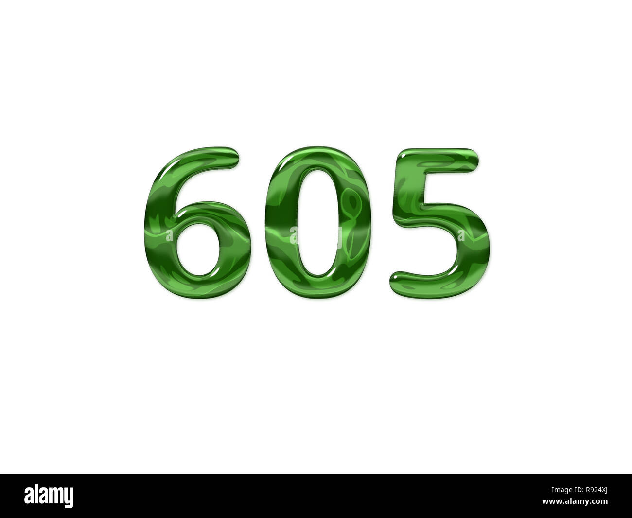 Green Number 605 isolated white background Stock Photo Alamy