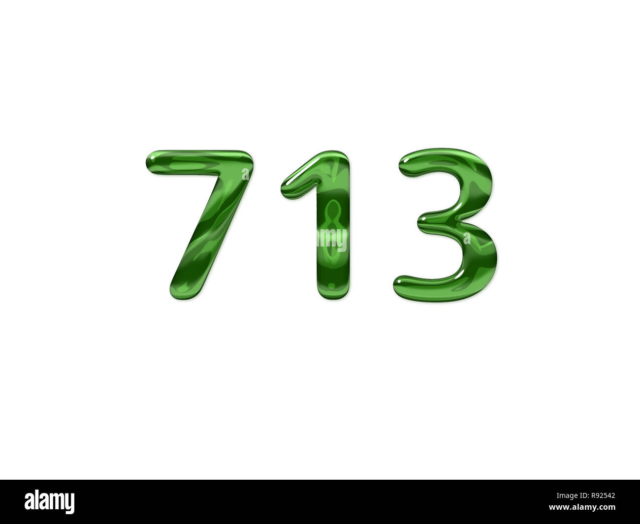 3D Number 713 seven hundred thirteen lively colours Stock Photo
