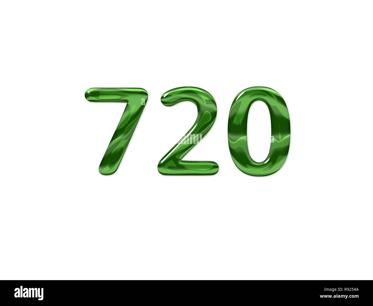 Green Number 720 isolated white background Stock Photo - Alamy