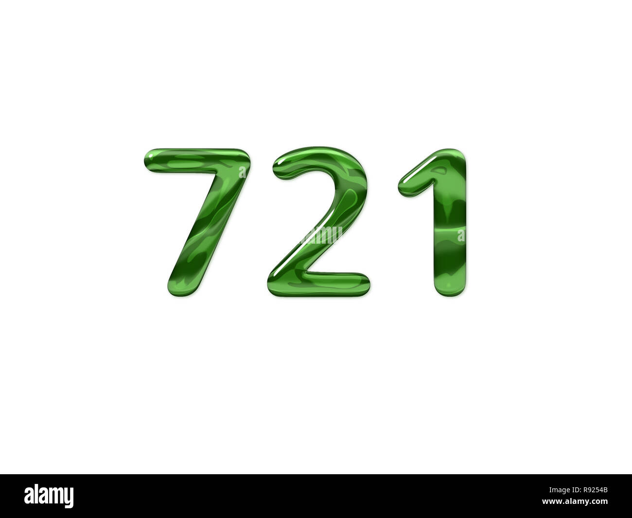 Green Number 721 isolated white background Stock Photo - Alamy