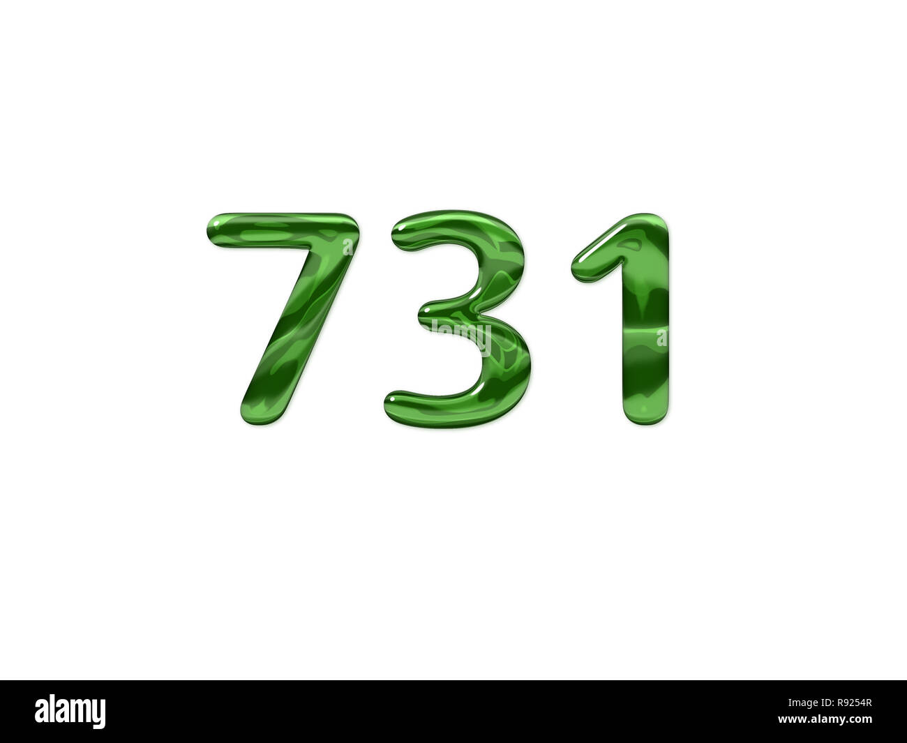 Green Number 731 isolated white background Stock Photo Alamy