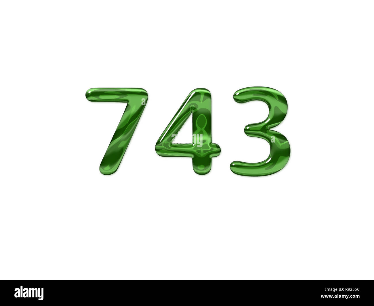 Green Number 743 isolated white background Stock Photo Alamy