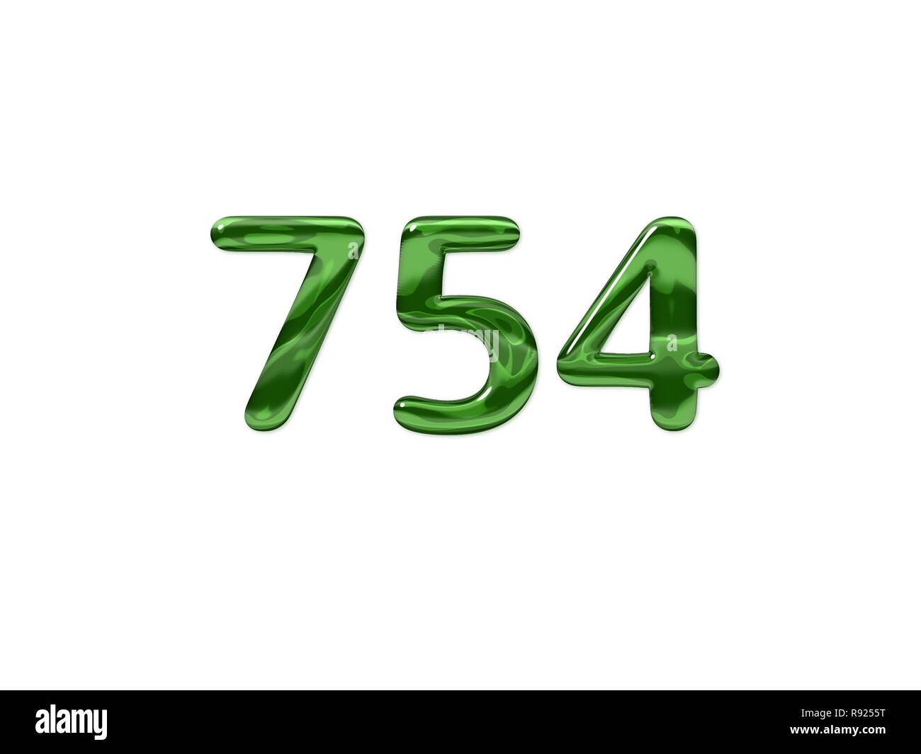 Green Number 754 isolated white background Stock Photo Alamy