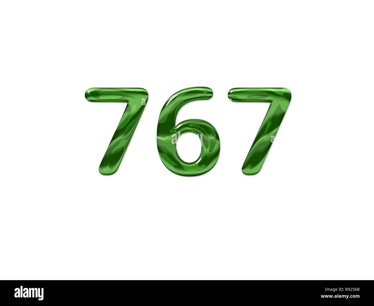 Green Number 767 isolated white background Stock Photo Alamy