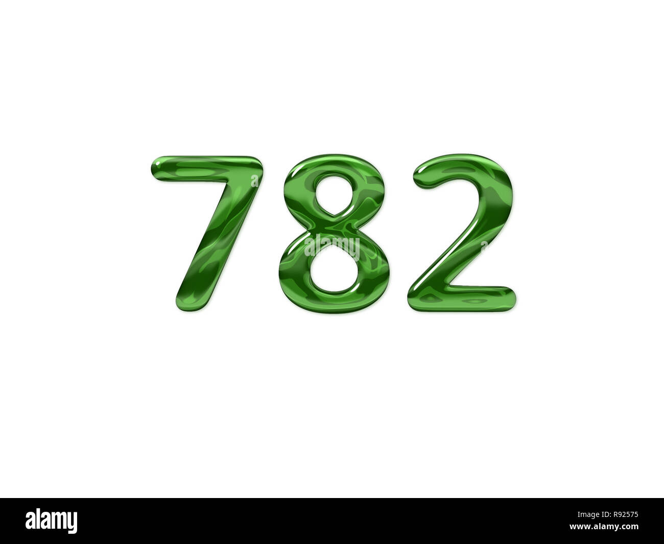 Green Number 782 isolated white background Stock Photo - Alamy