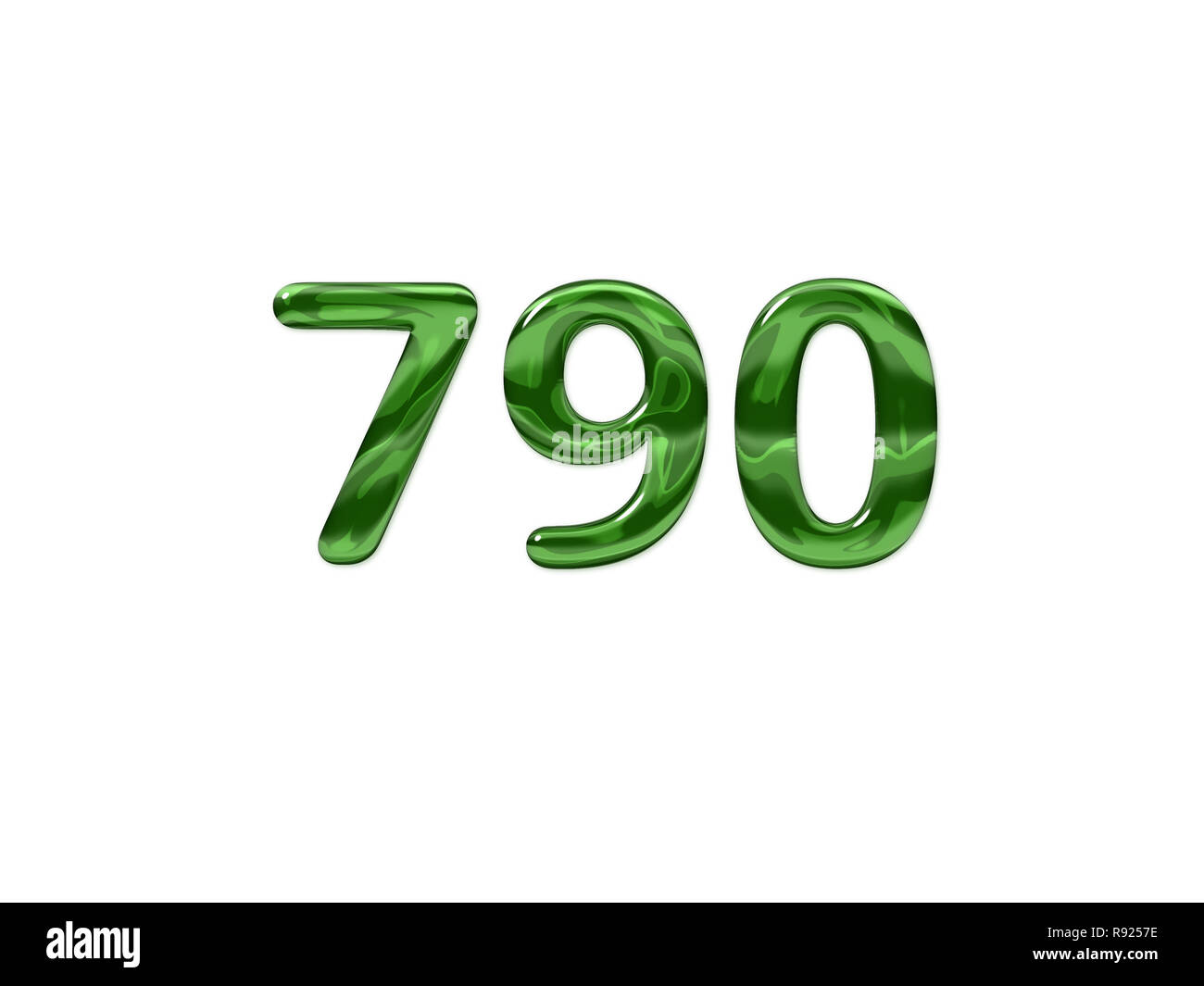 Green Number 790 isolated white background Stock Photo - Alamy