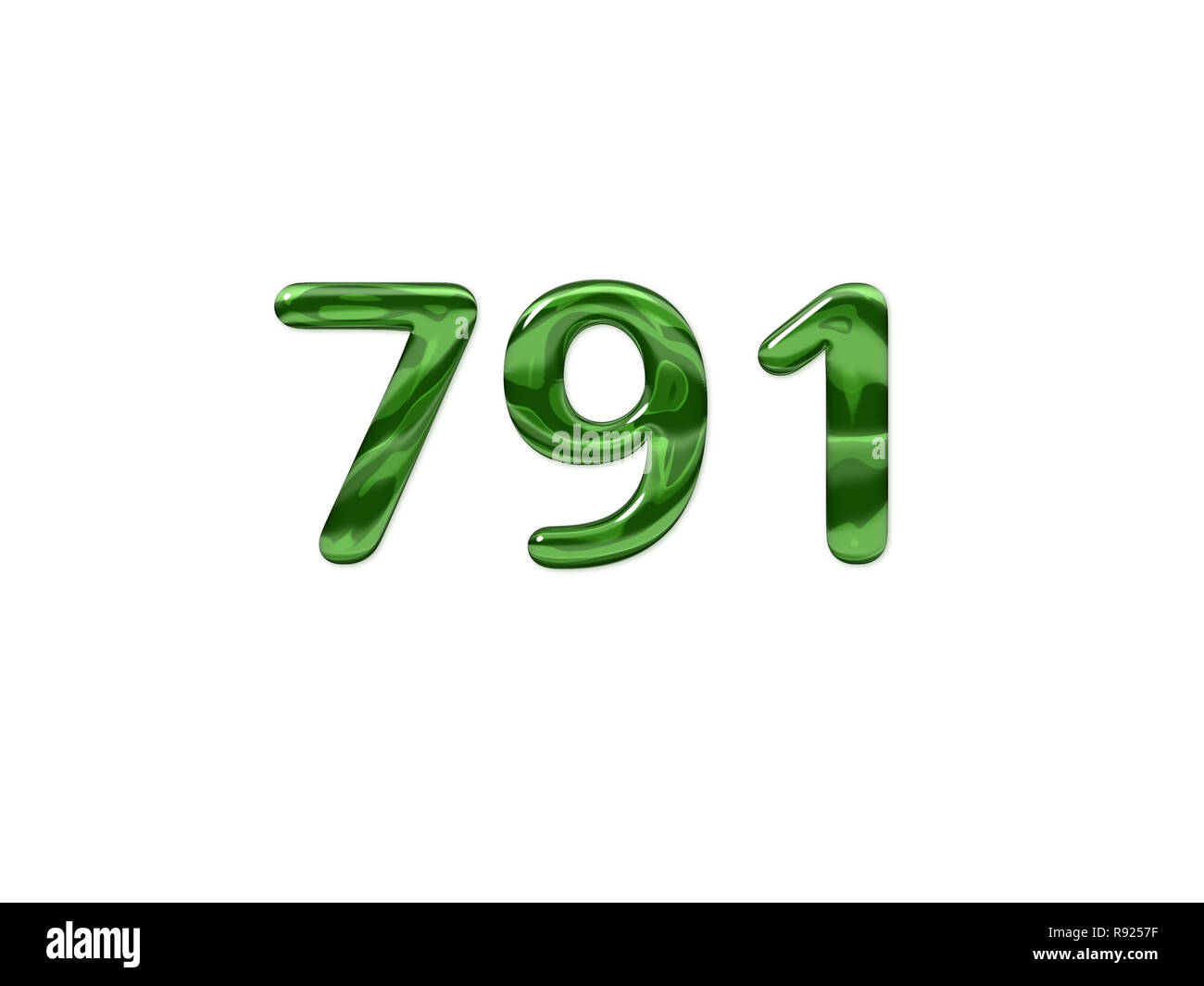 Green Number 791 isolated white background Stock Photo - Alamy